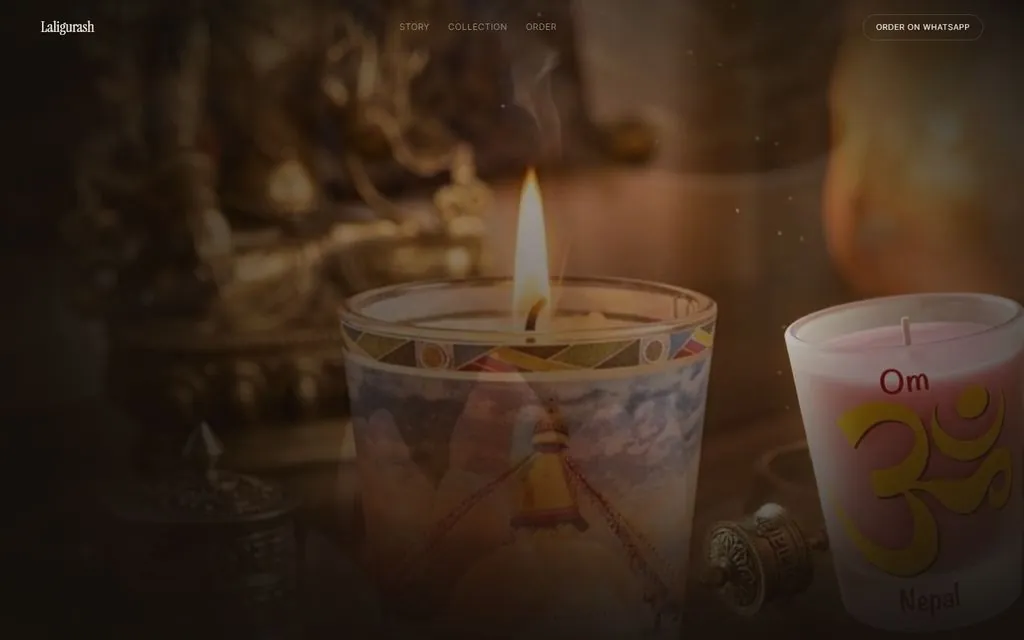 Website demo built for Laligurash, a handmade candle brand in Kathmandu
