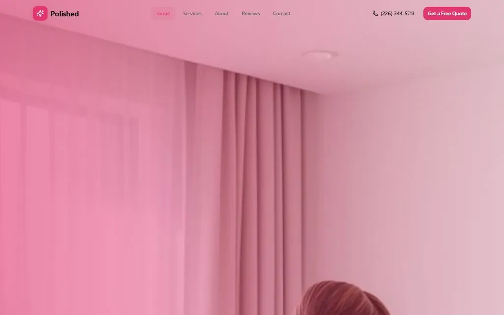 Website demo built for Polished Spaces, a cleaning business in Windsor, ON